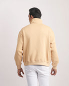DARK BEIGE ZIP TOP SWEATSHIRT