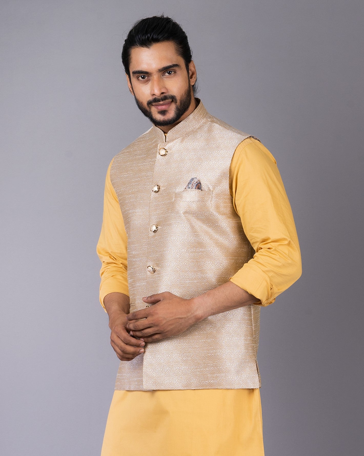 Buy Designer Modi koti waistcoat Golden L at Amazon.in