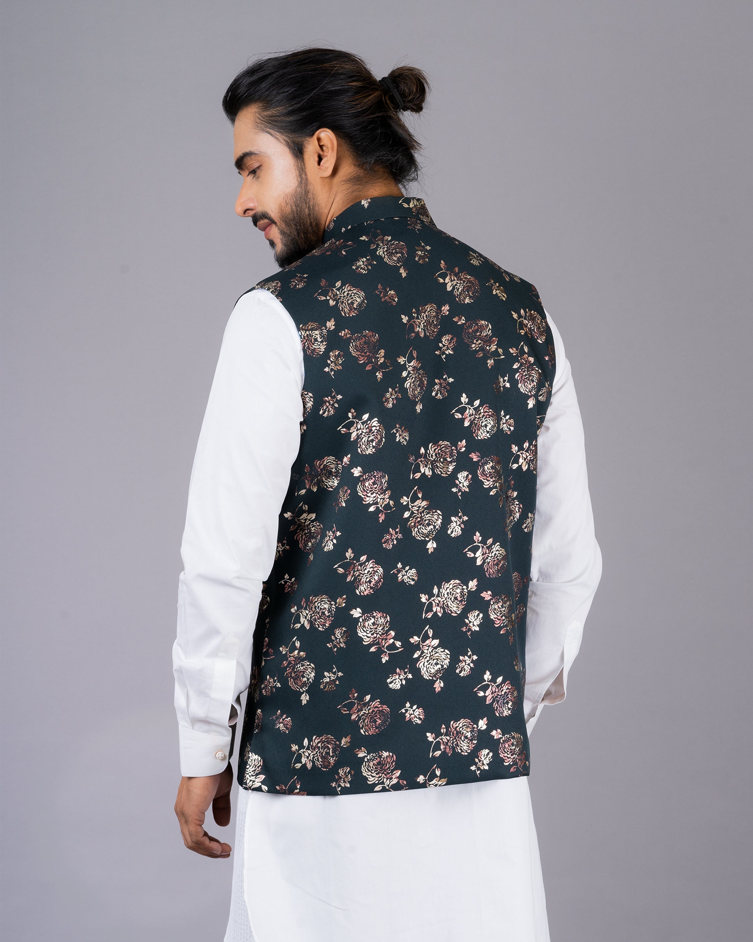 Buy Manyavar Cream Floral Print Nehru Jacket for Men Online @ Tata CLiQ